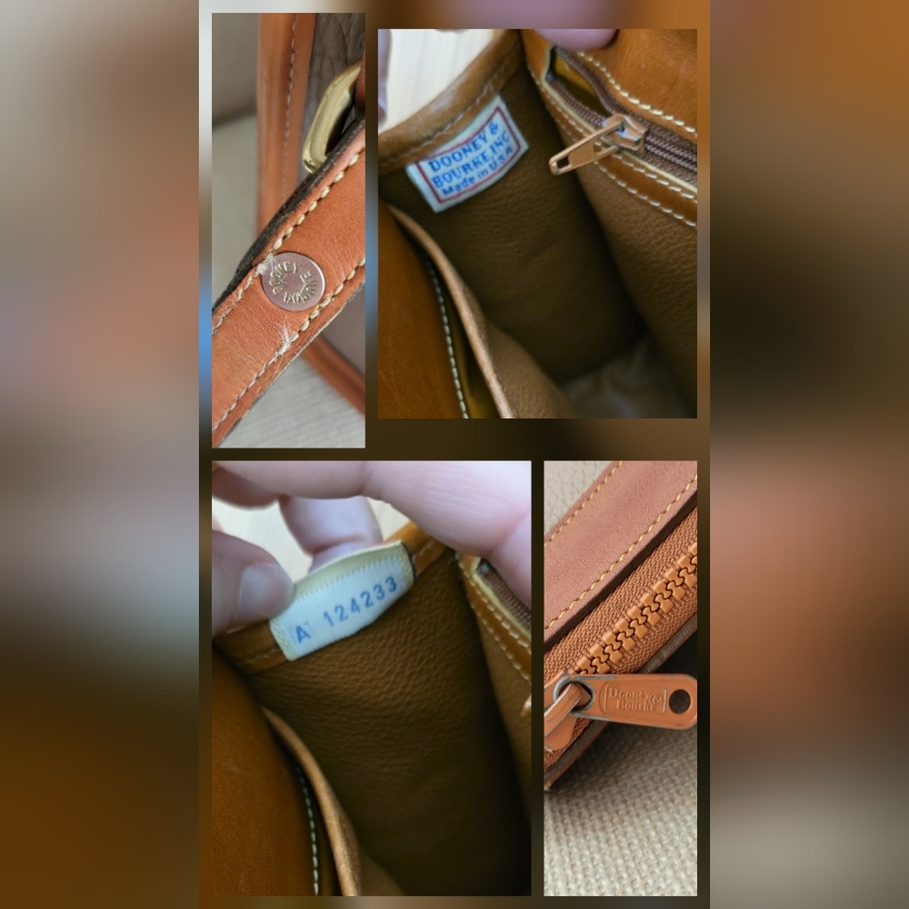 Dooney & Bourke All-Weather Leather Shoulder Bag in cream and tan pebble leather - Picture 7 of 11